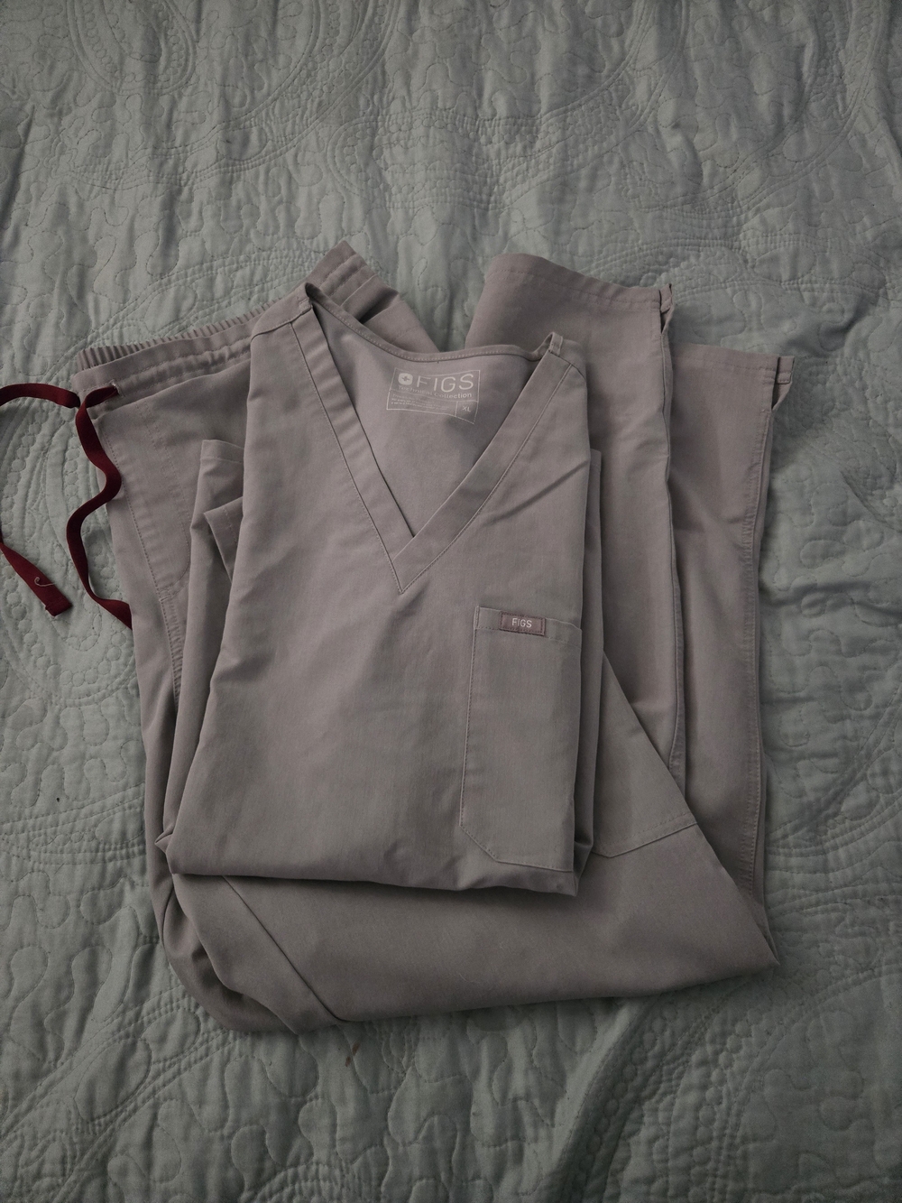 Womens Figs Scrub Set Cement Color Size X- Large